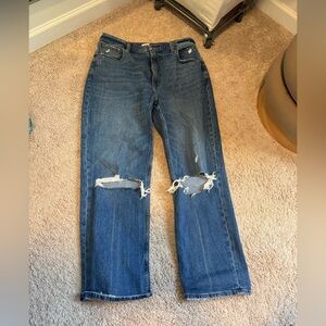 Abercrombie & Fitch Dark Blue ankle straight leg ultra high rise 12